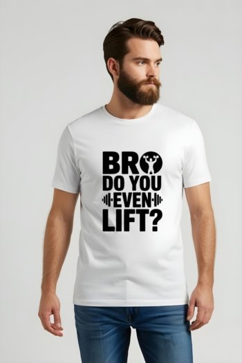 35 Baskılı Beyaz Erkek Tişört 3