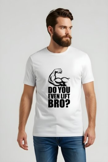 Untitled Design (21) Baskılı Beyaz Erkek Tişört 3